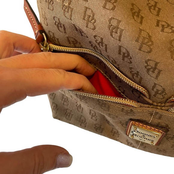 Dooney & Bourke Tan Hobo Bag with Brown Accents - Picture 8 of 15